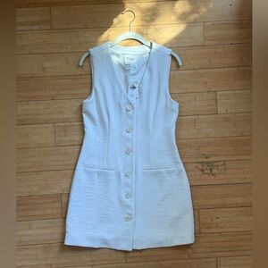 Abercrombie & Fitch Cream Button-Front Mini Dress